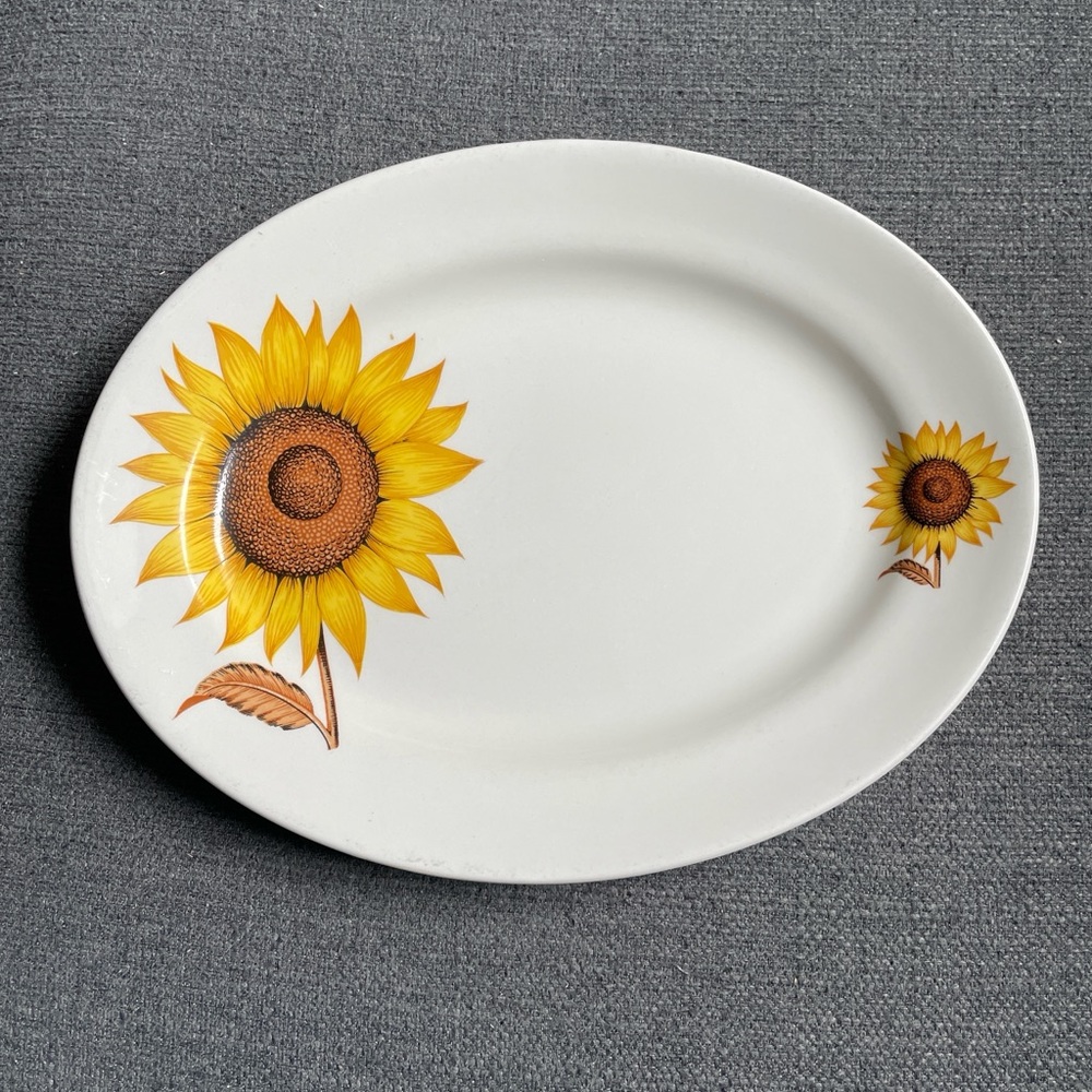 Sunflower English Ironstone Pottery Ltd Platter Dish Plate Vintage Staffordshire
